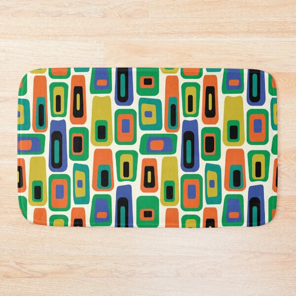 Item preview, Mid-century Modern Multi-coloured Lozenge Pattern No.2 On Cream, Orange, Blue designed and sold by QuestingPixel.