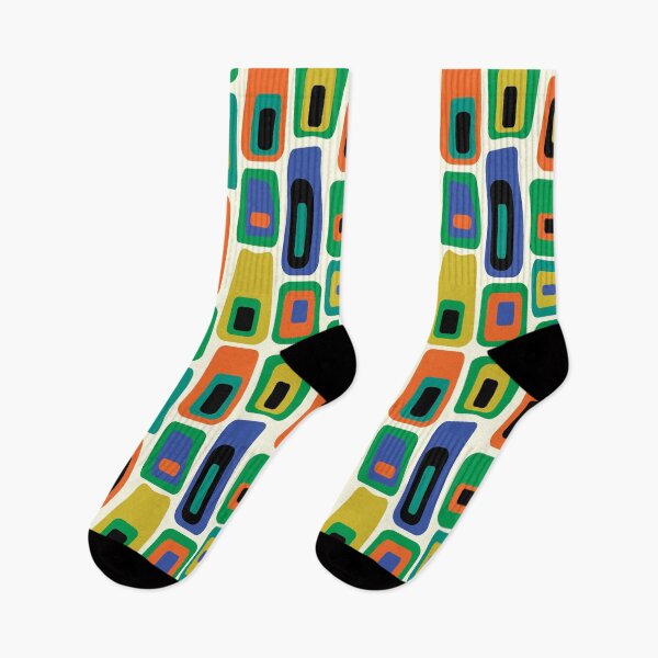 Item preview, Mid-century Modern Multi-coloured Lozenge Pattern No.2 On Cream, Orange, Blue designed and sold by QuestingPixel.
