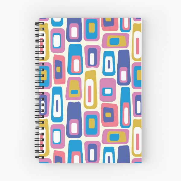 Item preview, Mid-century Modern Multi-coloured Lozenge Pattern No.2 On Cream, Pink, Blue designed and sold by QuestingPixel.