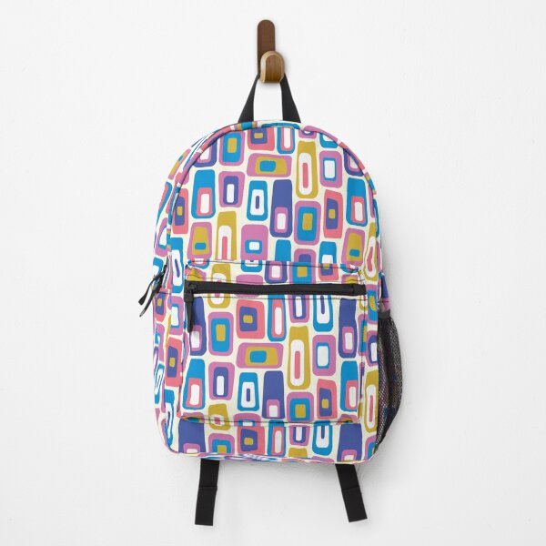 Item preview, Mid-century Modern Multi-coloured Lozenge Pattern No.2 On Cream, Pink, Blue designed and sold by QuestingPixel.