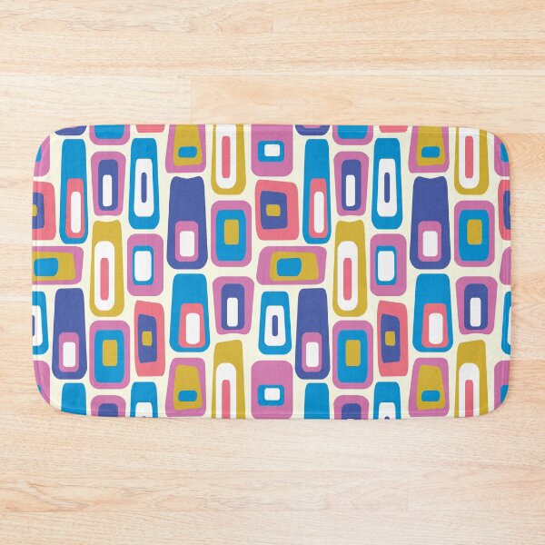 Item preview, Mid-century Modern Multi-coloured Lozenge Pattern No.2 On Cream, Pink, Blue designed and sold by QuestingPixel.
