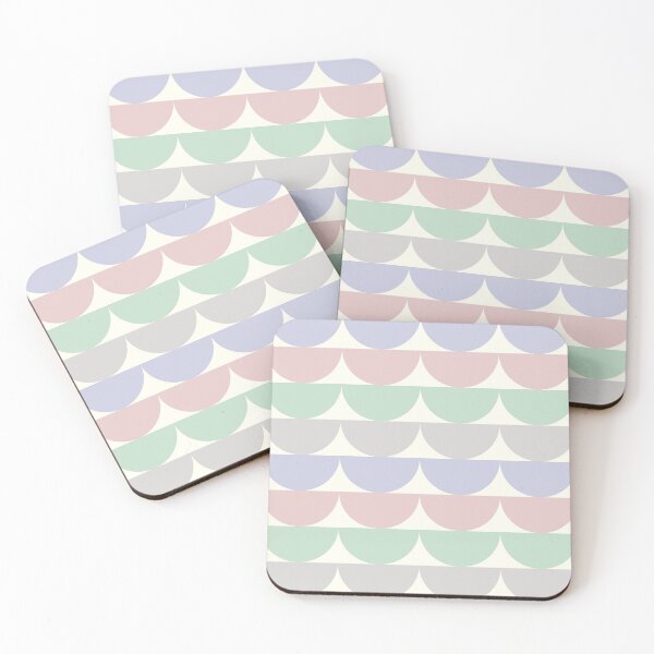 Item preview, Geometric Striped Pattern On Cream In Pastel Pink, Blue, Green, Gray designed and sold by QuestingPixel.