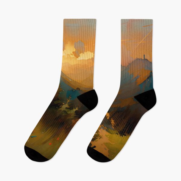 Item preview, Sunset Over The Mountains designed and sold by ShroomSquirrel.