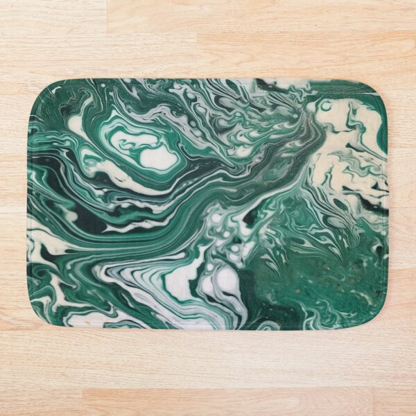 Artikelvorschau, Green and White Acrylic Pour entworfen und verkauft von IntrepidPanda.