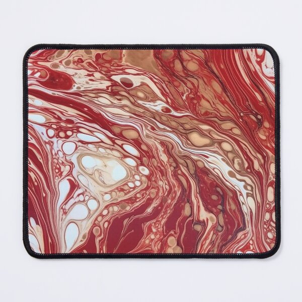 Artikelvorschau, Red and White Acrylic Pour entworfen und verkauft von IntrepidPanda.