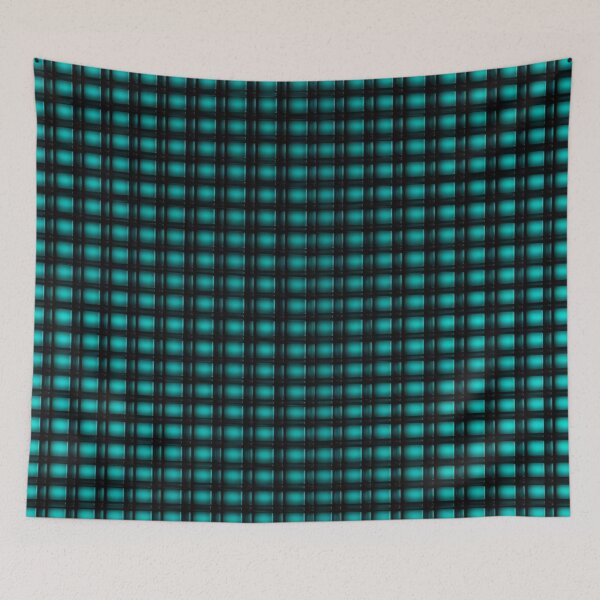 Item preview, Cyan on Black Micro-Squares Glo-fi Color Spiralution designed and sold by Spiralution.