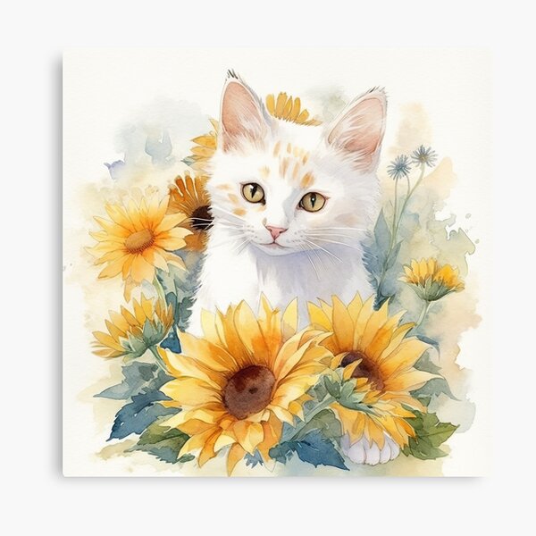 Lienzos: Gatos Y Girasoles | Redbubble