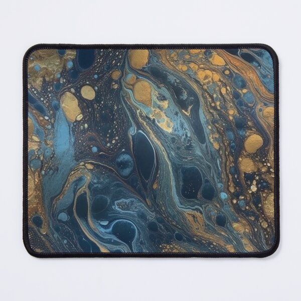 Item preview, Blue and Gold Acrylic Pour designed and sold by IntrepidPanda.