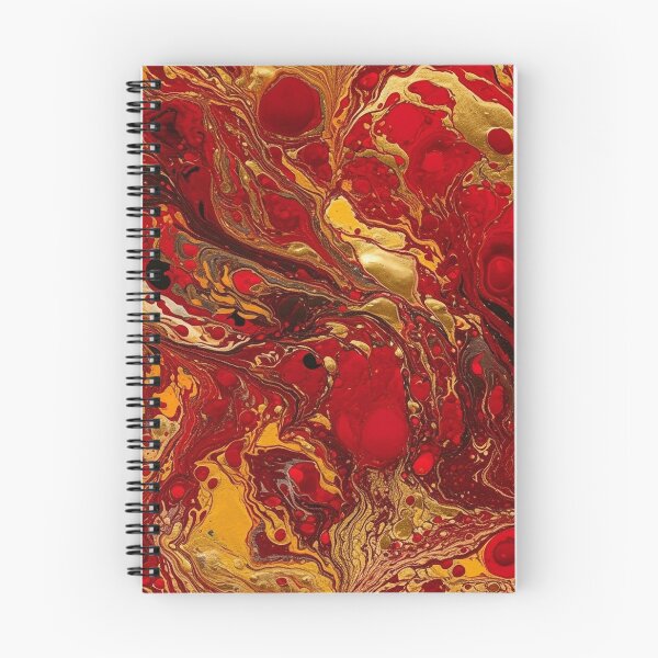 Item preview, Red and Gold Acrylic Pour designed and sold by IntrepidPanda.