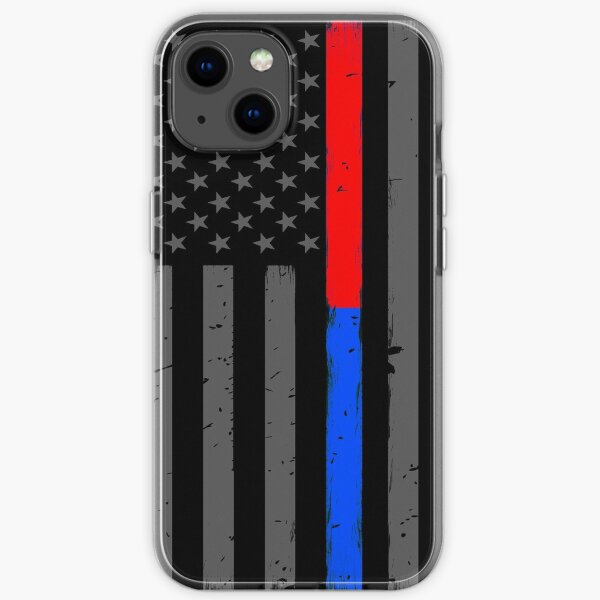 Firefighter Police Red Blue Line Flag iPhone Soft Case