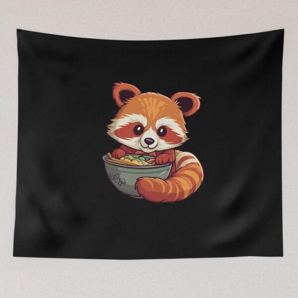Item preview, Cute Red Panda Eating Ramen designed and sold by NerdCulture.