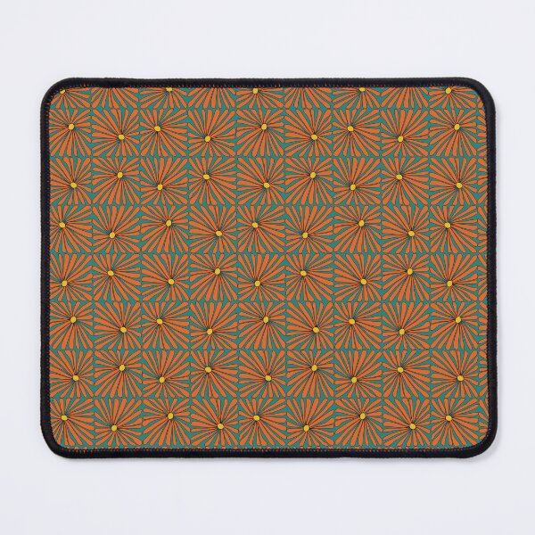 Item preview, Groovy Orange and Teal Distorted Daisy Tile designed and sold by BayhillStudio.