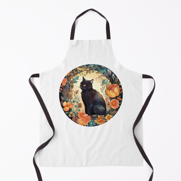 Item preview, Pookie the Black Cat in More Flowers in Watercolor Style designed and sold by MossyBurrow.