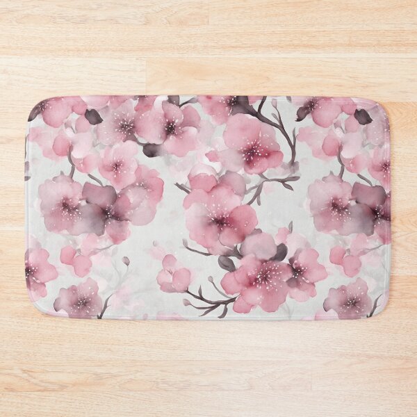 Item preview, Cheerful Watercolor Dark Pink Cherry Blossom Flowers Floral Patterns designed and sold by Wonder Of Light.