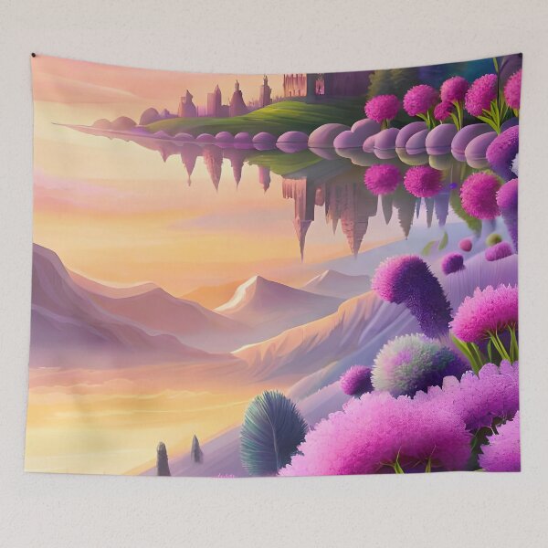 Item preview, Purple surreal alien landscape illusion illustration designed and sold by RK - Shop.