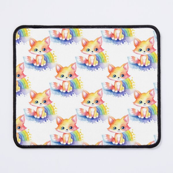 Item preview, Happy Magical Kawaii Cute Rainbow Fox Bright Colors Positive Vibes designed and sold by ClairesPatterns.