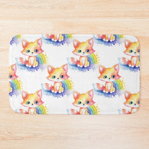 Item preview, Happy Magical Kawaii Cute Rainbow Fox Bright Colors Positive Vibes designed and sold by ClairesPatterns.