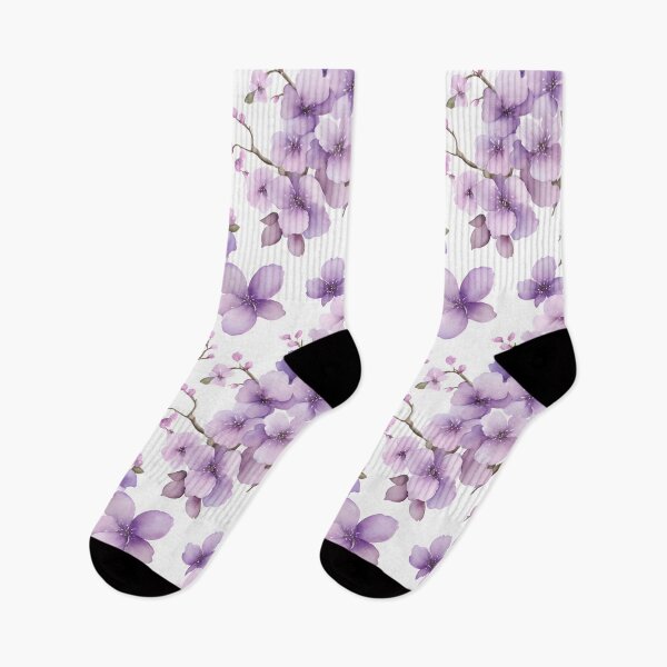 Item preview, Cheerful Watercolor Light Purple Cherry Blossom Flowers Floral Patterns designed and sold by Wonder Of Light.
