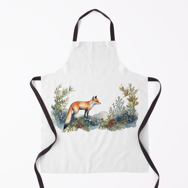 Item preview, Fox Amongst Greens and Berries in Watercolor Style designed and sold by MossyBurrow.