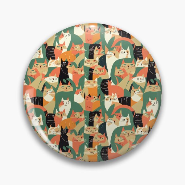 Item preview, Vintage Feline Fiesta - Retro Cat Pattern Extravaganza designed and sold by Retro-ArtDeco.