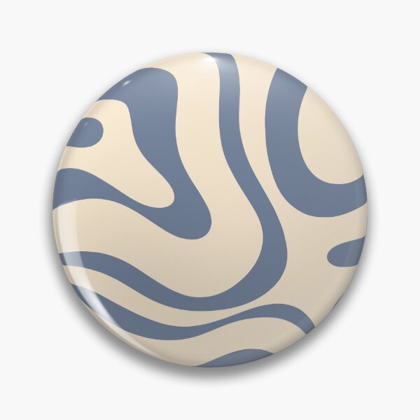 Item preview, Modern Retro Liquid Swirl Abstract Pattern in Stone Blue and Cream designed and sold by kierkegaard.