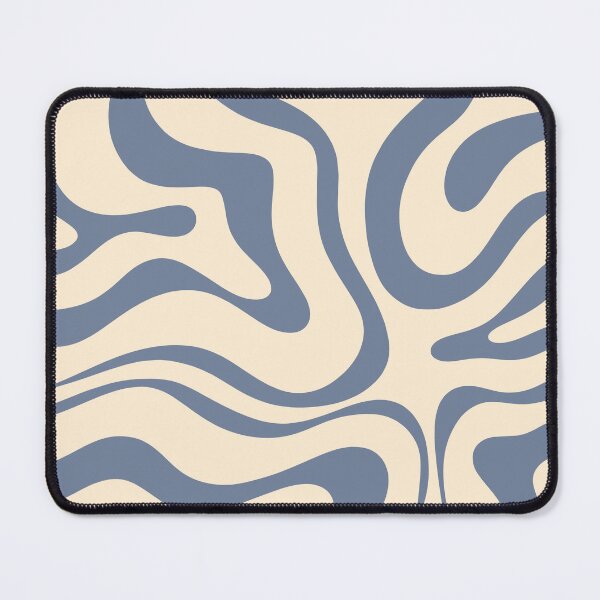 Item preview, Modern Retro Liquid Swirl Abstract Pattern in Stone Blue and Cream designed and sold by kierkegaard.