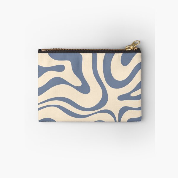 Item preview, Modern Retro Liquid Swirl Abstract Pattern in Stone Blue and Cream designed and sold by kierkegaard.