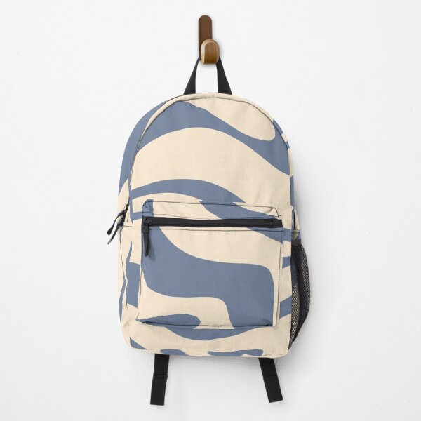 Item preview, Modern Retro Liquid Swirl Abstract Pattern in Stone Blue and Cream designed and sold by kierkegaard.