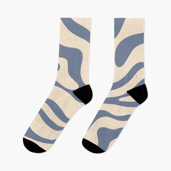 Item preview, Modern Retro Liquid Swirl Abstract Pattern in Stone Blue and Cream designed and sold by kierkegaard.