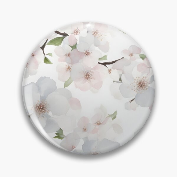 Item preview, Cheerful Watercolor White Cherry Blossom Flowers Floral Patterns designed and sold by Wonder Of Light.