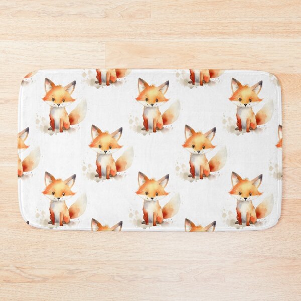 Item preview, A Happy Magical Kawaii Cute Fox Watercolor Pattern designed and sold by ClairesPatterns.