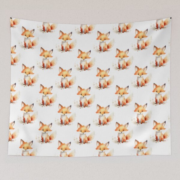 Item preview, A Happy Magical Kawaii Cute Fox Watercolor Pattern designed and sold by ClairesPatterns.
