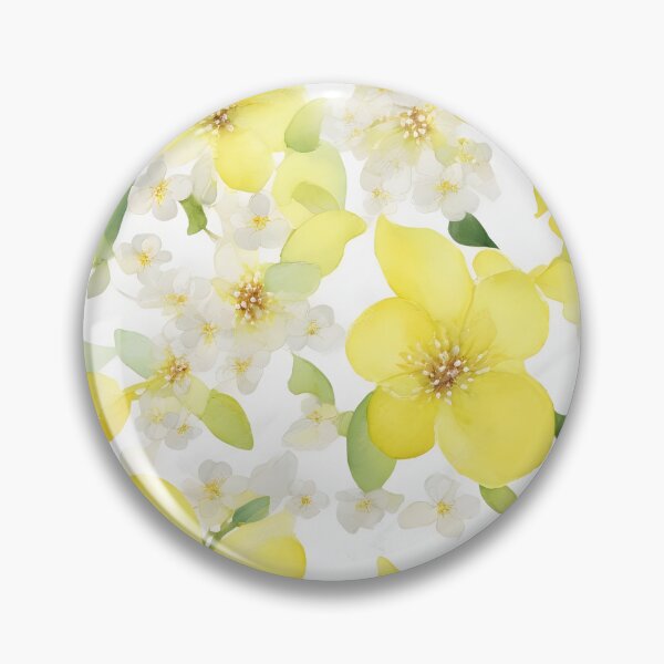 Item preview, Cheerful Watercolor Yellow Cherry Blossom Flowers Floral Patterns designed and sold by Wonder Of Light.