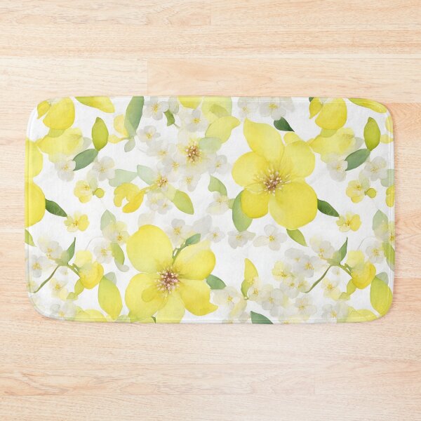 Item preview, Cheerful Watercolor Yellow Cherry Blossom Flowers Floral Patterns designed and sold by Wonder Of Light.