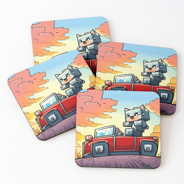 Item preview, Vector illustration of a red truck with a fox on the road. designed and sold by LooperSDart.