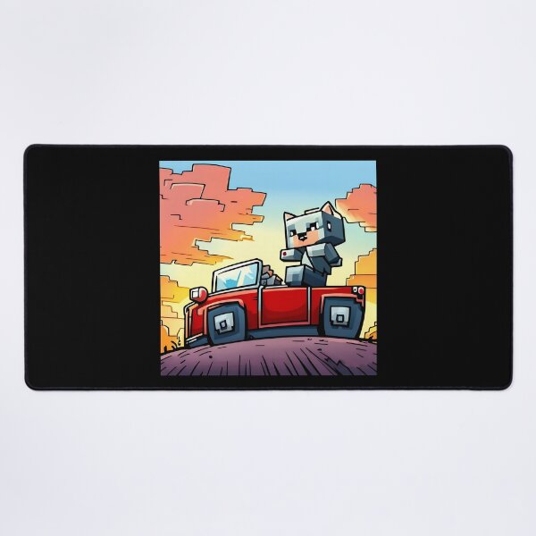 Artikelvorschau, Vector illustration of a red truck with a fox on the road. entworfen und verkauft von LooperSDart.