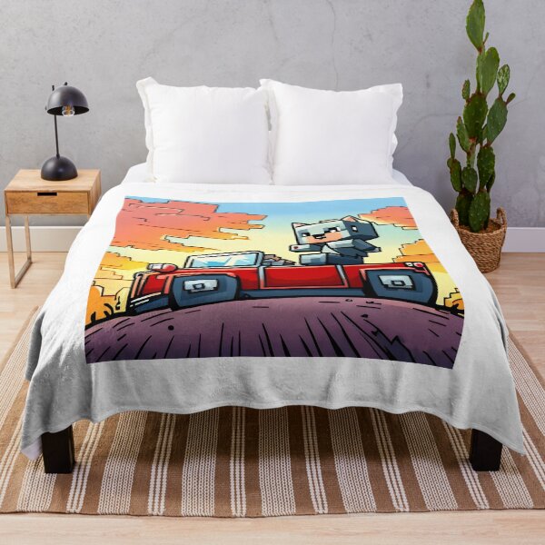 Artikelvorschau, Vector illustration of a red truck with a fox on the road. entworfen und verkauft von LooperSDart.