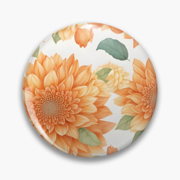 Item preview, Cheerful Watercolor Orange Dahlia Flowers Floral Patterns designed and sold by Wonder Of Light.
