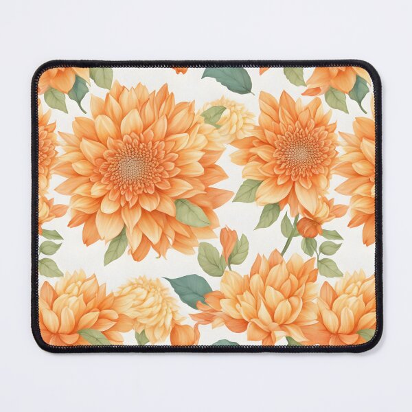 Item preview, Cheerful Watercolor Orange Dahlia Flowers Floral Patterns designed and sold by Wonder Of Light.