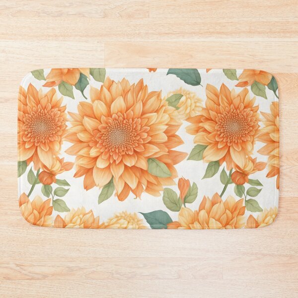 Item preview, Cheerful Watercolor Orange Dahlia Flowers Floral Patterns designed and sold by Wonder Of Light.