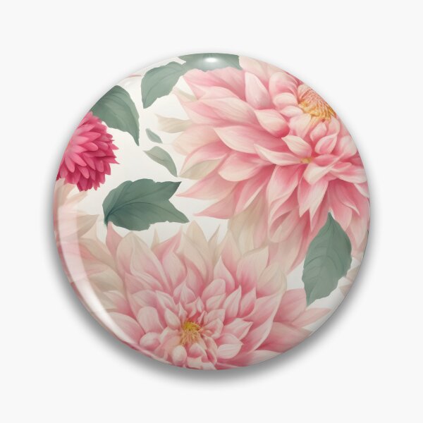 Item preview, Cheerful Watercolor Pink Dahlias Flowers Floral Patterns designed and sold by Wonder Of Light.