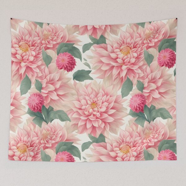 Item preview, Cheerful Watercolor Pink Dahlias Flowers Floral Patterns designed and sold by Wonder Of Light.