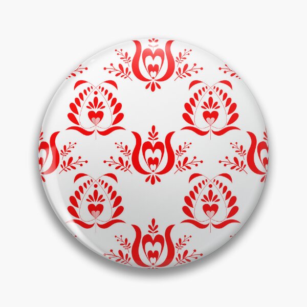 Item preview, Kalocsai folk art red flower pattern designed and sold by Kormix.