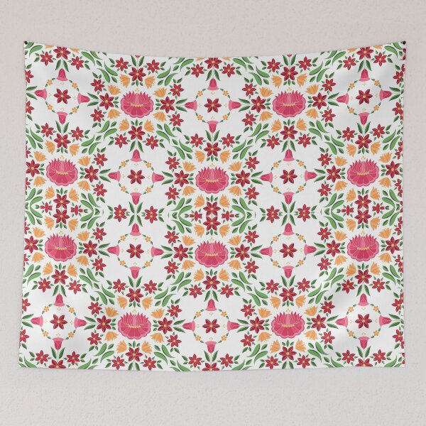 Item preview, Kalocsai folk art small colorful flower pattern designed and sold by Kormix.