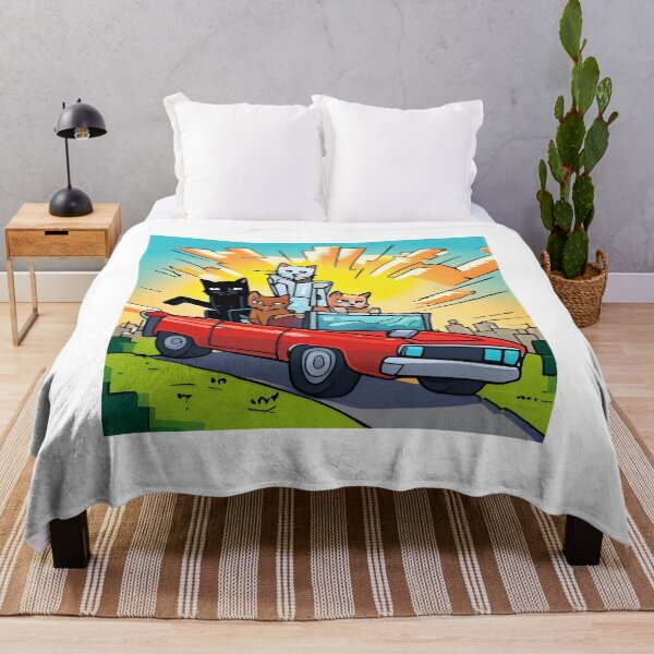 Item preview, Cartoon illustration of cat traveling by car on the road in the city. designed and sold by LooperSDart.
