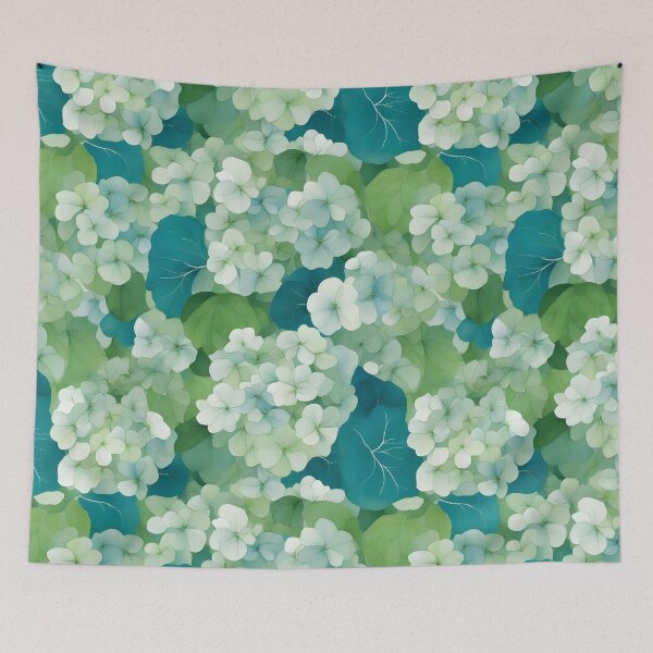 Item preview, Cheerful Watercolor Green Hydrangeas Flowers Floral Patterns designed and sold by Wonder Of Light.