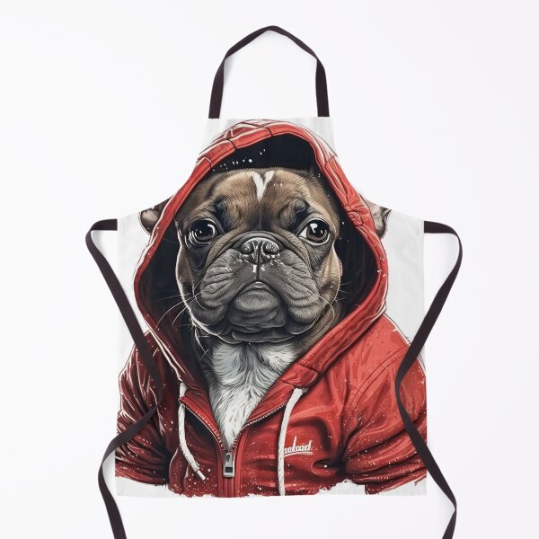 Item preview, Bulldog francés con capucha roja designed and sold by DailyINVENTOR.