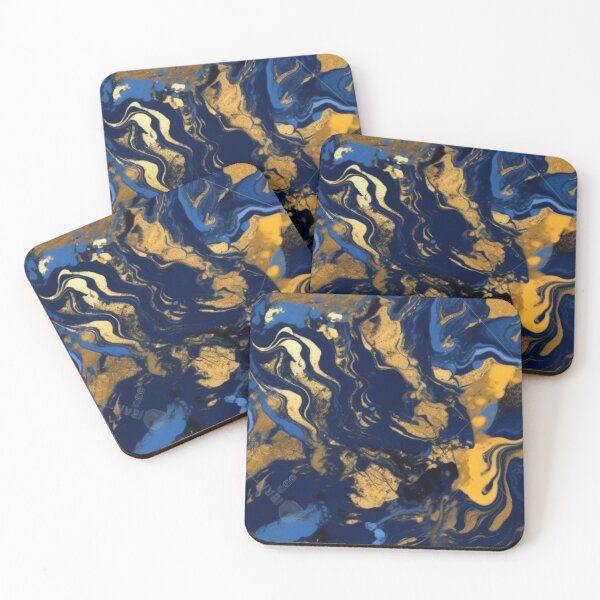 Item preview, Royal Blue and Gold Accented Marble Patter designed and sold by lizethurdiales.