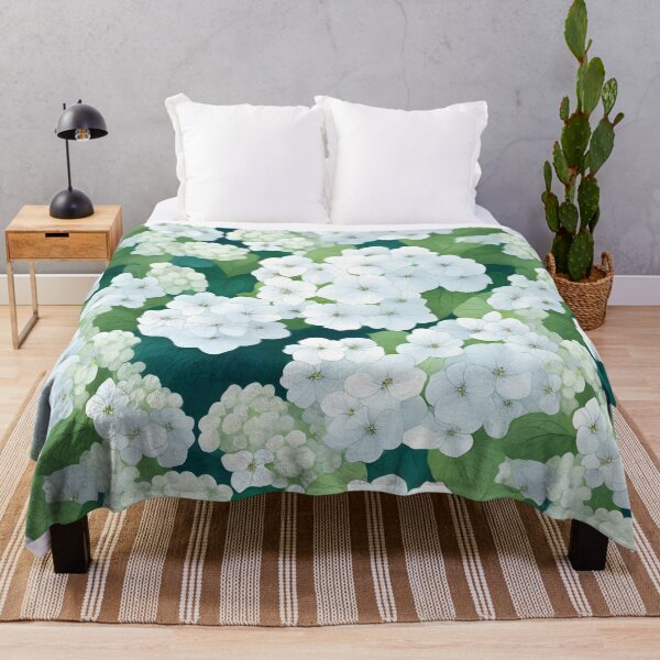 Item preview, Cheerful Watercolor White Hydrangeas Flowers Floral Patterns designed and sold by Wonder Of Light.