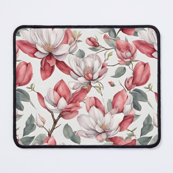 Item preview, Cheerful Watercolor Red Magnolias Flowers Floral Patterns designed and sold by Wonder Of Light.